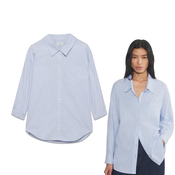 Wilfred Relaxed Oxford Shirt in 2XS Hayes Cornflower Blue White - Picture 1 of 8